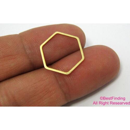 50pcs Brass pendant 16x1mm Raw Brass hexagon connectors Geometric earrings findings R496