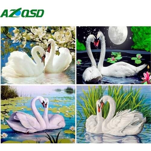 AZQSD Diamond Embroidery Sale Swan Picture Of Rhinestones Home Decor Diy Diamond Painting Animal Cross Stitch Kits Needlework