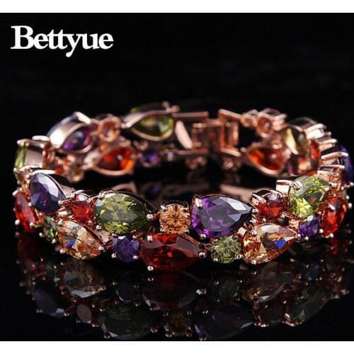 Bettyue Brand Fashion Luxury Charm Style MonaLisa AAA Multicolor Zircon Crystal Jewelry Bracelets For Woman Wedding Party Gift