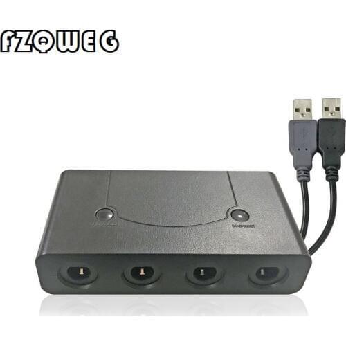 FZQWEG For Game Handle converter 4 Ports GameCube Controller Adapter for Switch for W-i-i U