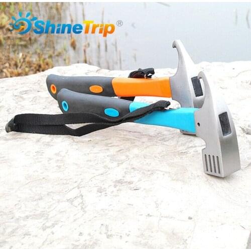 Outdoor gadget Camping Mallet Steel Hammer TPR Handle Tent Pegs Stake Nail Puller Remover Tools
