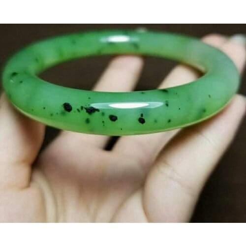 H16#Russian material and Tian Yu ice bottom apple green jasper round bracelet