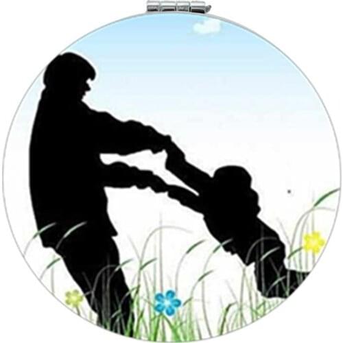 Youhaken Compact mirror 1X/2X Magnifying Mini pocket mirror Beard and tie the best dad Hand Mirror Father Of The Bride FQ875