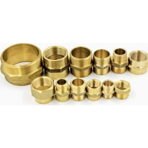 Brass Hex Nipple Pipe Fitting Copper Adapter 1/8 1/4 3/8 1/2 3/4 Male Equal Reducing Coupler Connector Water Gas Plumbing Joint