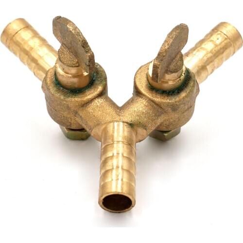 Fit For Hose I/D 8mm 10mm Barb Y 3 Way Brass Shut Off Ball Valve For Fuel Air Gas