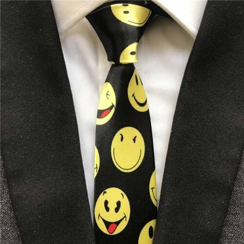 Fashion Smile Ties 5cm Width Necktie Happy Face Gravatas Party Tie Free Shipping