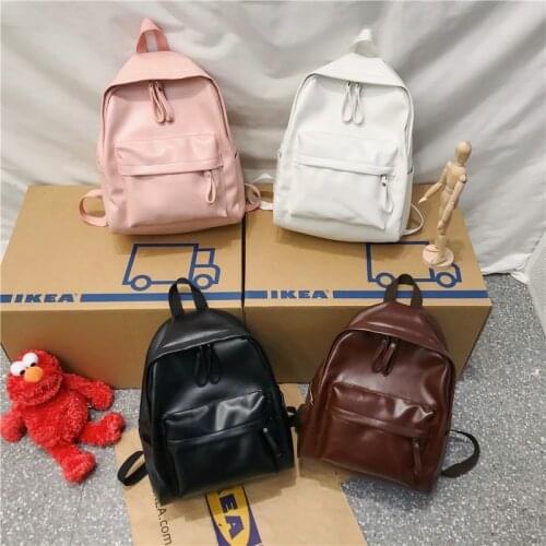 Fashion Women Backpack Pu Leather School Bag For Teengers Gilrs 2021 Large Capacity Travel Bagpack Mochila