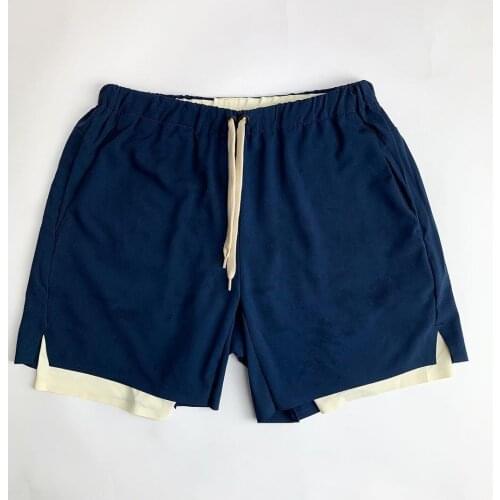 Mens Sports Two-In-One Double-Layer Shorts Breathable Basketball Training Fitness Jogging Beach Tight Pants