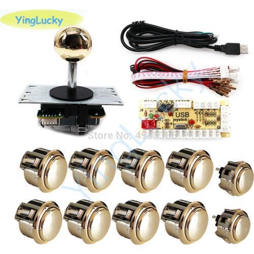 NEW DIY arcade joystick kit 30mm 24mm arcade buttons usb zero delay encoder sanwa joystick for Raspberry Pi MAME pandora box