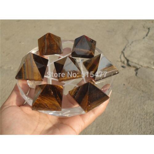 Natural Tigers eye pyramid seven home furnishing articles gifts