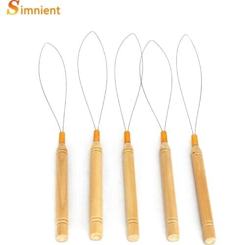 Hair Extensions Loop Micro Rings Links Beads Needle Threader Wire Pulling Hook Tool Used For Hair Human Hair Feather Extension