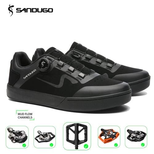 Sandugo Mountain Bike Enduro D/H shoes are suitable for all SPD and Flat Pedals bicycle shoes.High Quality Fabric
