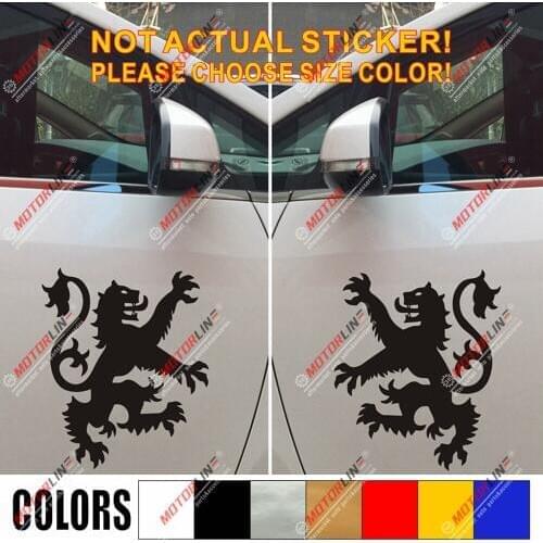 Pair mirror images Scottish Lion Rampant Scotland Decal Sticker Car Vinyl