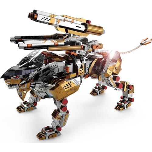 2018 Microworld A Roaring Lion model DIY laser cutting Jigsaw puzzle Animal Robot model 3D metal Puzzle Toys for adult Gift