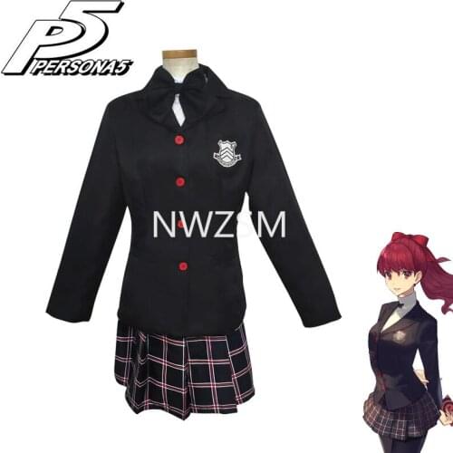 Anime Persona 5 Kasumi Ren Amamiya School Uniform Cosplay Costume P5 Campus Cos Uniform Coat Suit Full Set