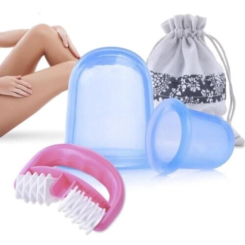 Body Silicone Massage Suction Cups Anti Cellulite Massage Cup and Facial Cupping Therapy Set Anti Cellulite Roller