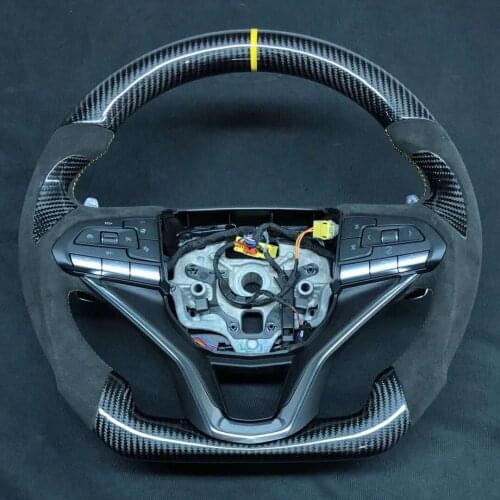 Cuatomized Real Gloss/Matt Carbon Fiber Sports Steering Wheel Alcantara Leather compatible for Cadillac XT6 XT4 2020
