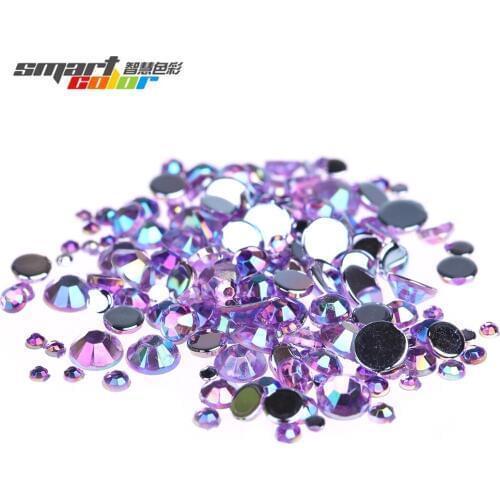 Light Purple AB Color Acrylic Rhinestones Multi-Size Shoes Clothing Decorations Sparkling Newest Nail Art Decorations