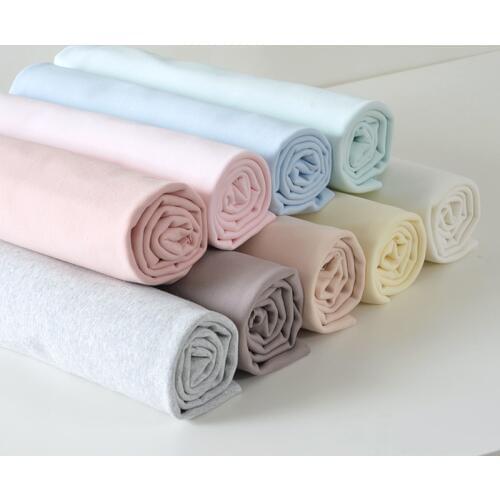 Half meter A grade 100% brushed cotton knitted fabric for baby children garment solid color comfortable flannel tissueT1066