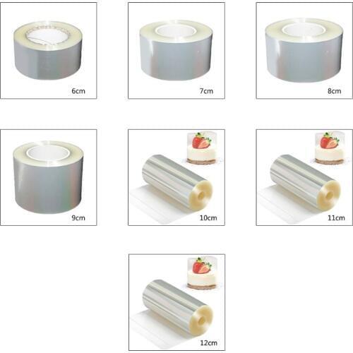 Cake Collars 2.3 x 1968 IN, PET Material Rolls, Clear Cake Strips, Transparent Cake Rolls, Mousse Cake Acetate Sheets