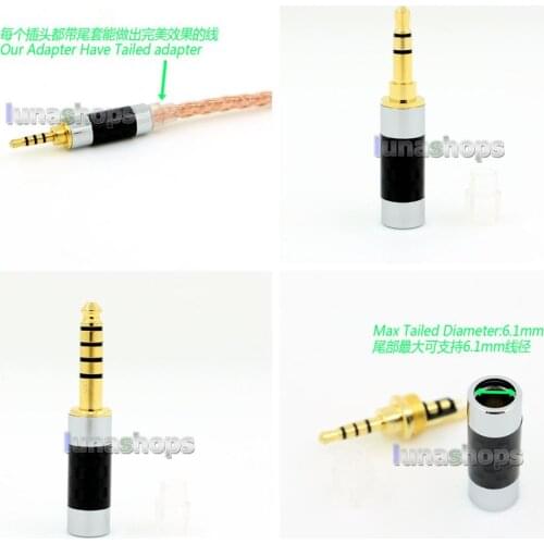 Y-Series Nonmagnetic Pure Copper Main Body 4.4mm 3.5mm 2.5mm Carbon Balanced TRRS Carbon Plug Adapter + Tail Adapter LN006410