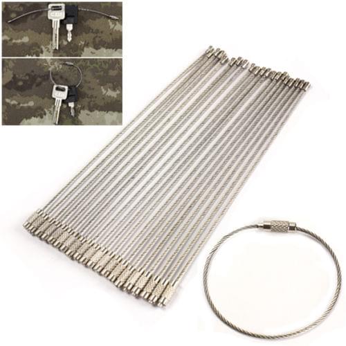 1/5/10/20PCS Stainless Steel Wire Keychain Cable Rope Key Holder Keyring Key Chain Rings Women Men Jewelry Key Holder Gifts