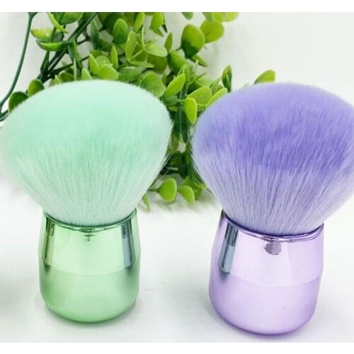 1 pc Large Soft Blusher Brush Hair Mushroom Powder Makeup Brush with Portable Aluminum Short Handle Make Up Tool