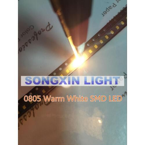 1000 pcs 0805 SMD LED Warm white ledS 2800-3200K LED Light Diode Water Clear DIY Super Bright