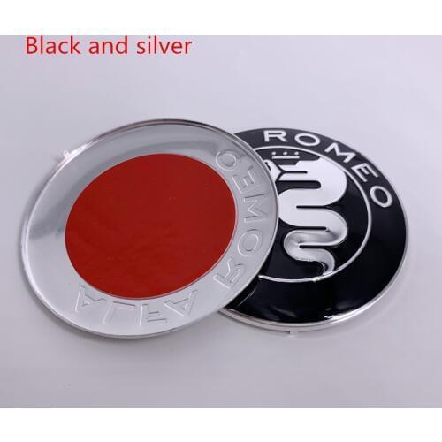 2pcs 74mm 7.4cm Car Front Rear emblem Trunk Badge sticker Decals styling for ALFA ROMEO Mito 147 156 159 166 Giulietta Spider GT