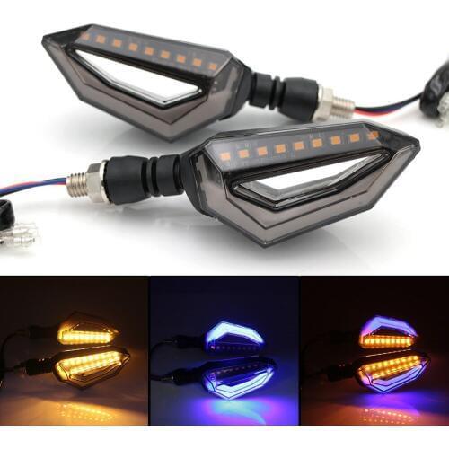 2pcs LED Turn Signal Indicator Blinker Light Turn Signal Amber Blue Lamp Bobber Motorcycle For Harley Honda Yamaha Suzuki