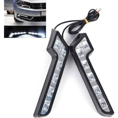 2 x Bright 6LED Super White Car Driving Lamp Fog 12V DRL Daytime Running Light Fashion