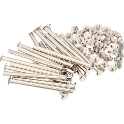25pcs M5x65mm Iron-nickel-plated screw books Fingertight Picture books screw rivets albums butt recipes leaflet nail M5Hardware