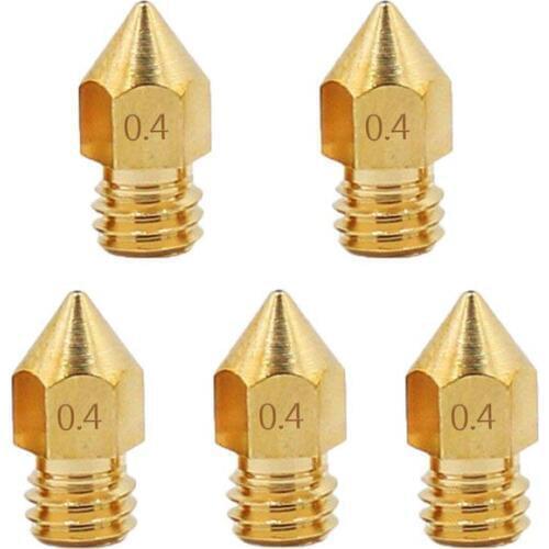 Ende-3/Ender-3 V2 5/10pcs 0.1/0.2/0.3/0.4/0.5/0.6/0.8/1.0mm Nozzles Optional for 1.75MM Hotend ExtruderFor Ender-3 3D Printer