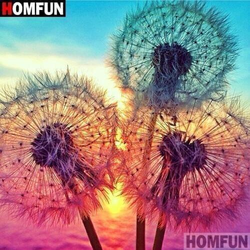 HOMFUN 5D DIY Diamond Painting Full Square/Round Drill "Dandelion landscape" 3D Embroidery Cross Stitch gift Home Decor A01732
