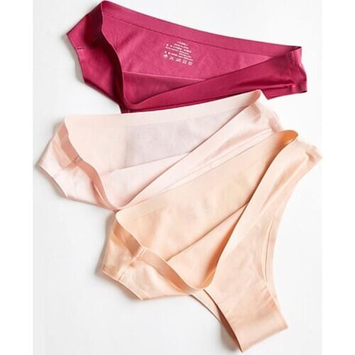 Seamless Panties Women Comfort Brief Ultra-thin G-string Thongs Low rise Lingerie Ice Silk Briefs Lady Underwear
