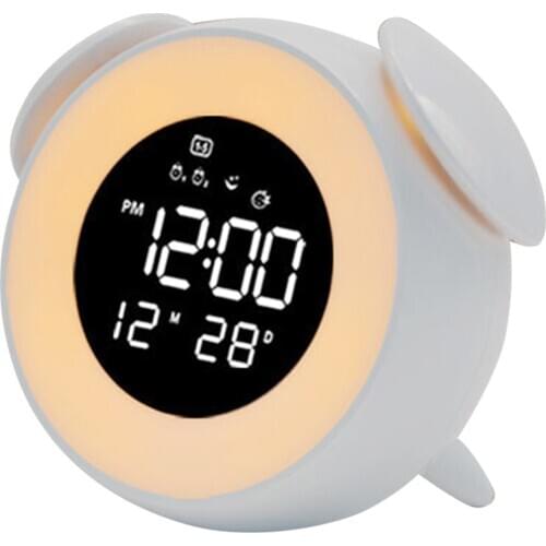 Wake Up Light Sunrise Alarm Clock Dimmable Digital Alarm With Snooze Mode Bedside Ambient Control RGB Dimmable Night Lamp