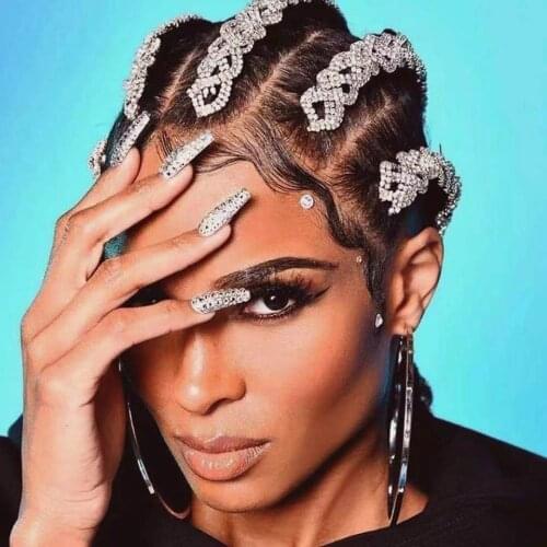 1pcs fashion Rhinestone chain Street hip hop long braid hair chain girls luxury shining Crystal Headband jewelry hair accessorie