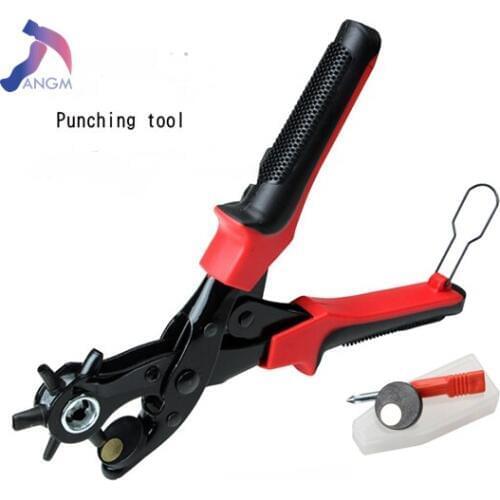 Belt Puncher Punch Pliers Multifunctional Hole Puncher Hand Operated Tools Belt Round Hole Flat Pliers for Belt PVC Bag Etc