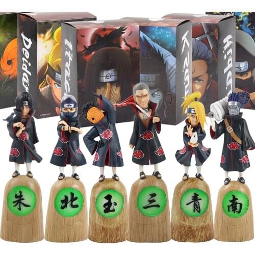 23-25cm Naruto Shippuden Anime Akatsuki Deidara Uchiha Obito Itachi Hoshigaki Kisame Hidan Kakuzu Action Figure Model Toys Gift