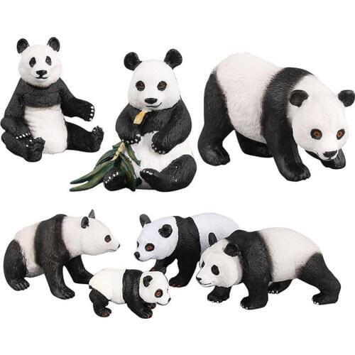 7 Kinds Simulation Panda Animal Figure Collectible Toys Cute Panda Animal Action Figures Kids Plastic Cement Toys