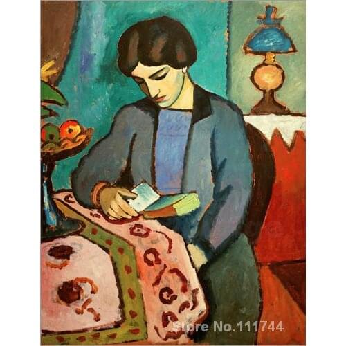 Canvas art on sale Die Frau des Kunstlers August Macke Handmade oil painting High quality