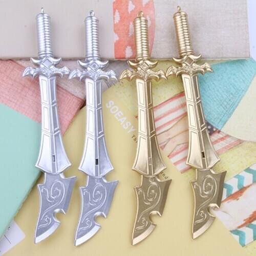 2 PCS Gel Pen Novelty Knife and Sword Neutral Pens 0.38mm Kawaii Stationery School Writing Office Supplies
