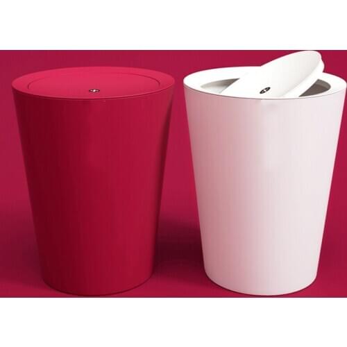 Nordic Style Home Shake Cover-Style Trash Can Creative with Cover Toilet Living Room and Toilet Simple Flip Paper Basket Large