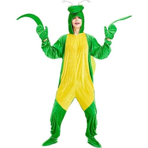Halloween Adult Animal Costumes Cosplay Green Mantis Home Wear Pajamas Slumber Party Boys Girls Outdoor Stage Show Jumpsuits