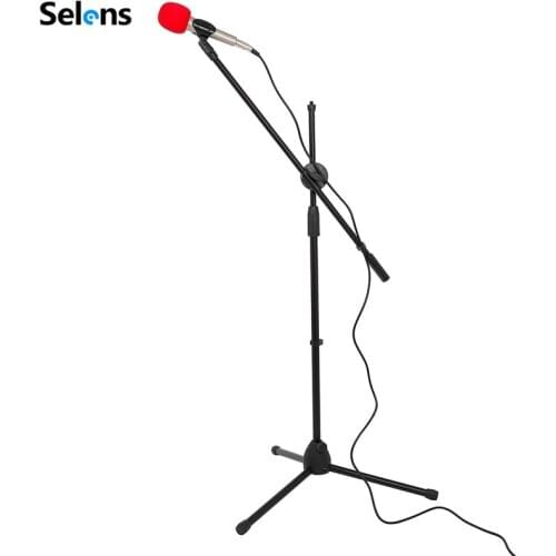 Selens Swing Boom Floor Metal Stand Adjustable Microphone Holder Microphone stand For Vlog Video Vlogging Live Strea