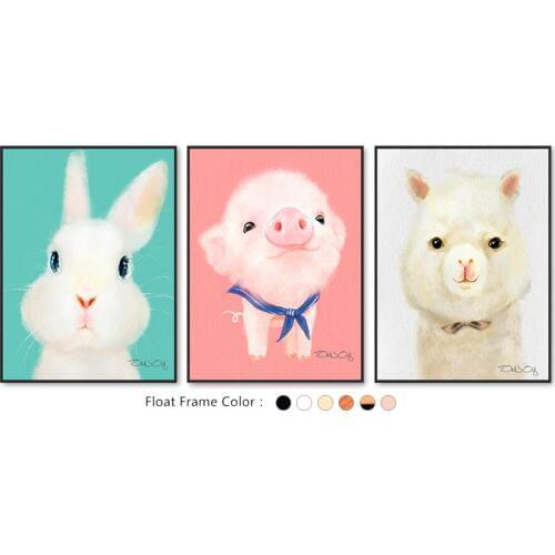 Cute Animal Pictures Canvas Painting Small Painting for Kids Room Rabbit Bear Prints Home Decoration Wall