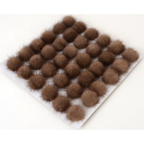 Natural Fur Pompons Ball 5cm Pompoms Lovely Craft For Girl Hair Bow Flower Clips Hairpins Barrettes Ornament Accessories GR101