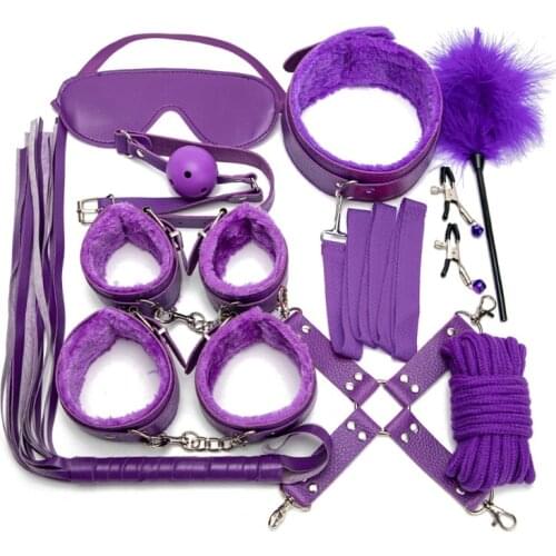 RXJD Leather New Plush Set Toy Suit Kit Special Bundled Binding Set Plush Set Sexy Toy for Women and Couples