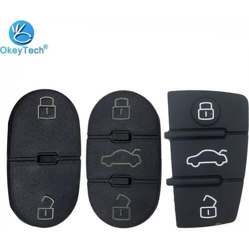 OkeyTech for Audi Key Pad 2/3 Button Replacement Remote Key Shell Fob Cover Case Repair Pads For Audi A3 A4 A5 A6 A8 Q5 Q7 TT