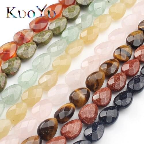 8x11mm Natural Turquoises Agates Jades Sand Stone Heart Water Drop Shape Loose Bead For Jewelry Making Diy Bracelet Necklace
